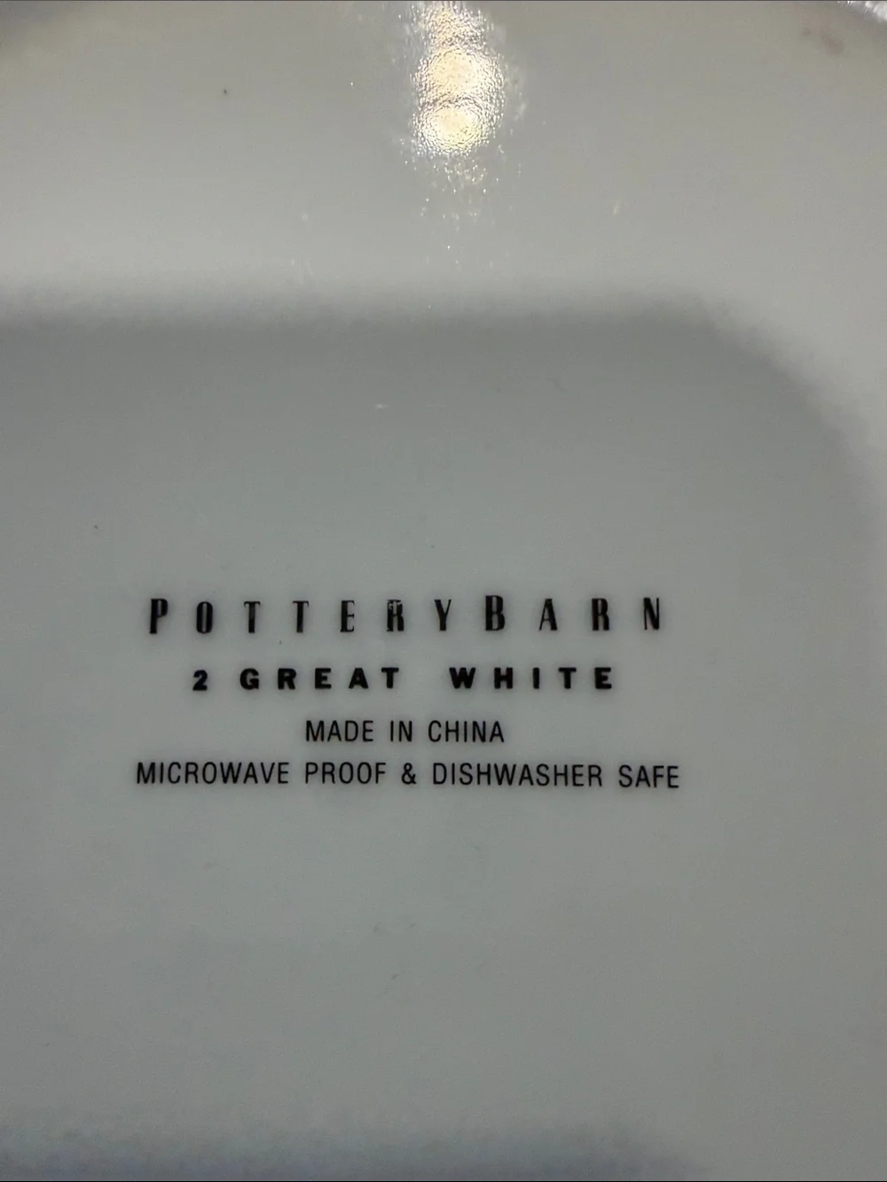 Pottery Barn 2 Great White deep plate